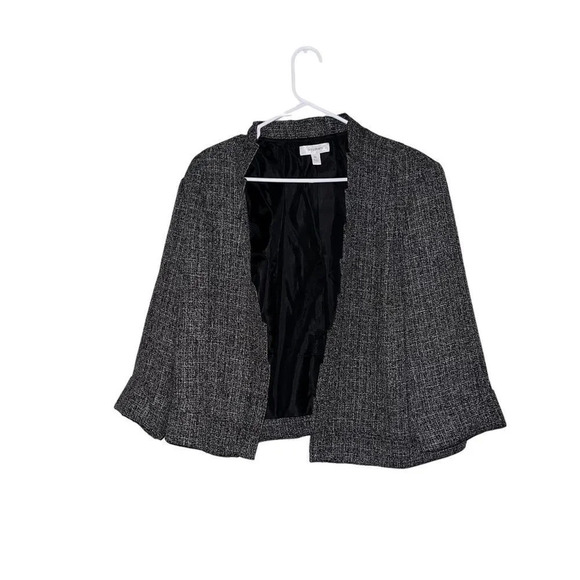 Dress Barn Black Dressy Open Front w/Ruffle Jacket 3/4 Sleeves - Women's Size XL - Picture 1 of 3